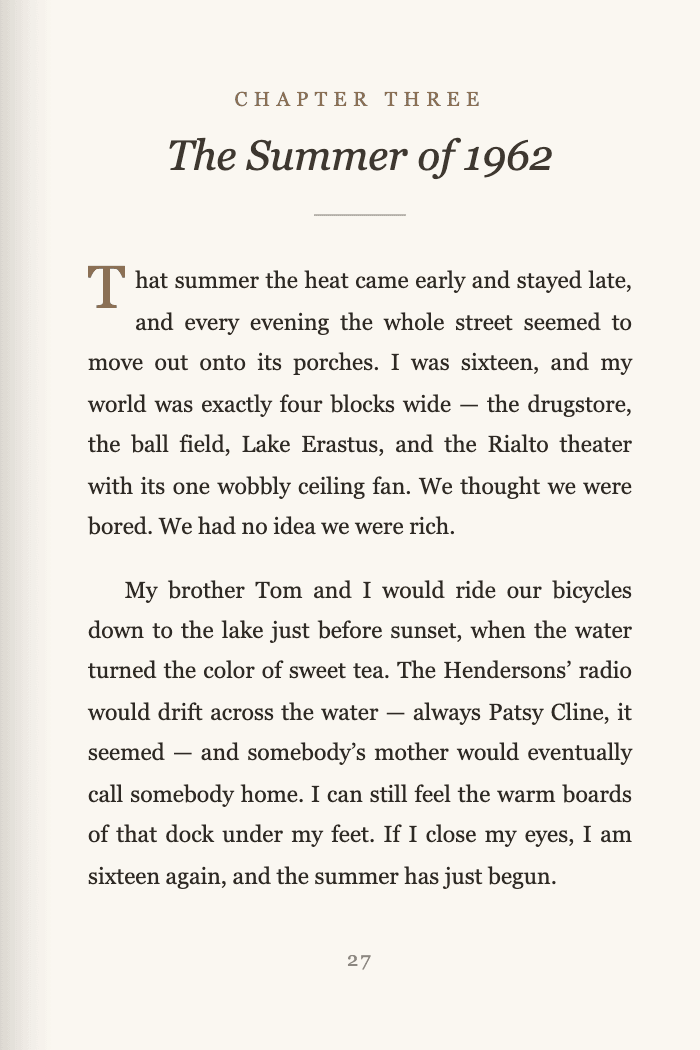 Illustrative page 1 from a MyDear memoir PDF